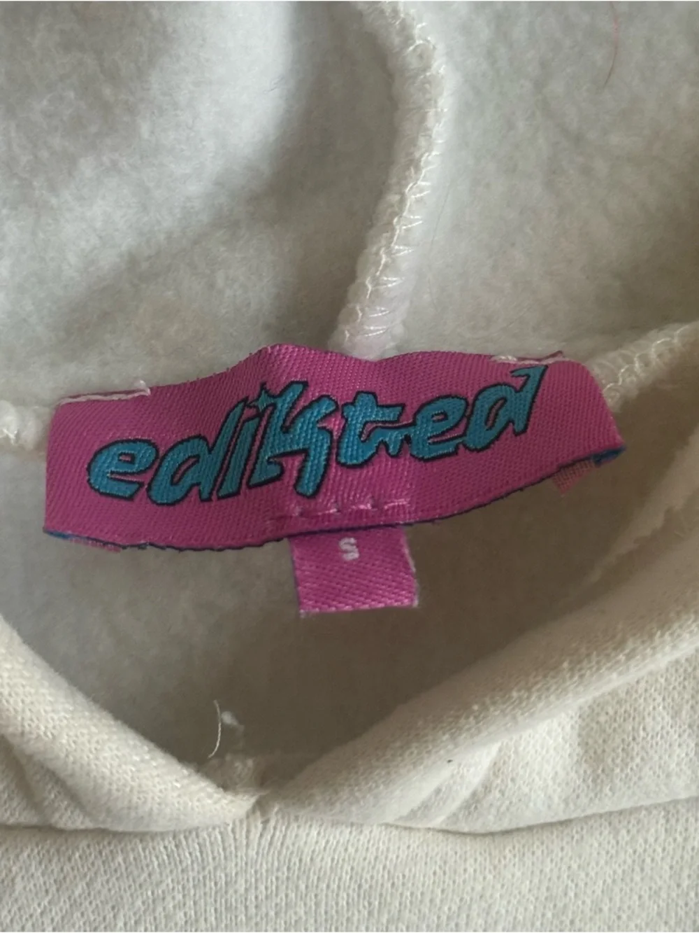 🍒 Edikted Mon Cheri Hoodie in Cream - Size S - Picture 4 of 5